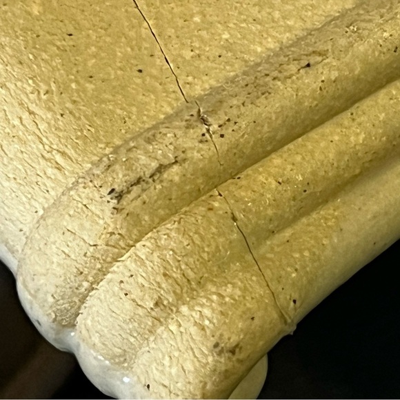 Art Pottery Butter Stick Dish Tray Handled Glazed Rolled Loop Incense Pottery - Picture 9 of 12